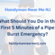 What Should You Do in the First 5 Minutes of a Pipe Burst Emergency