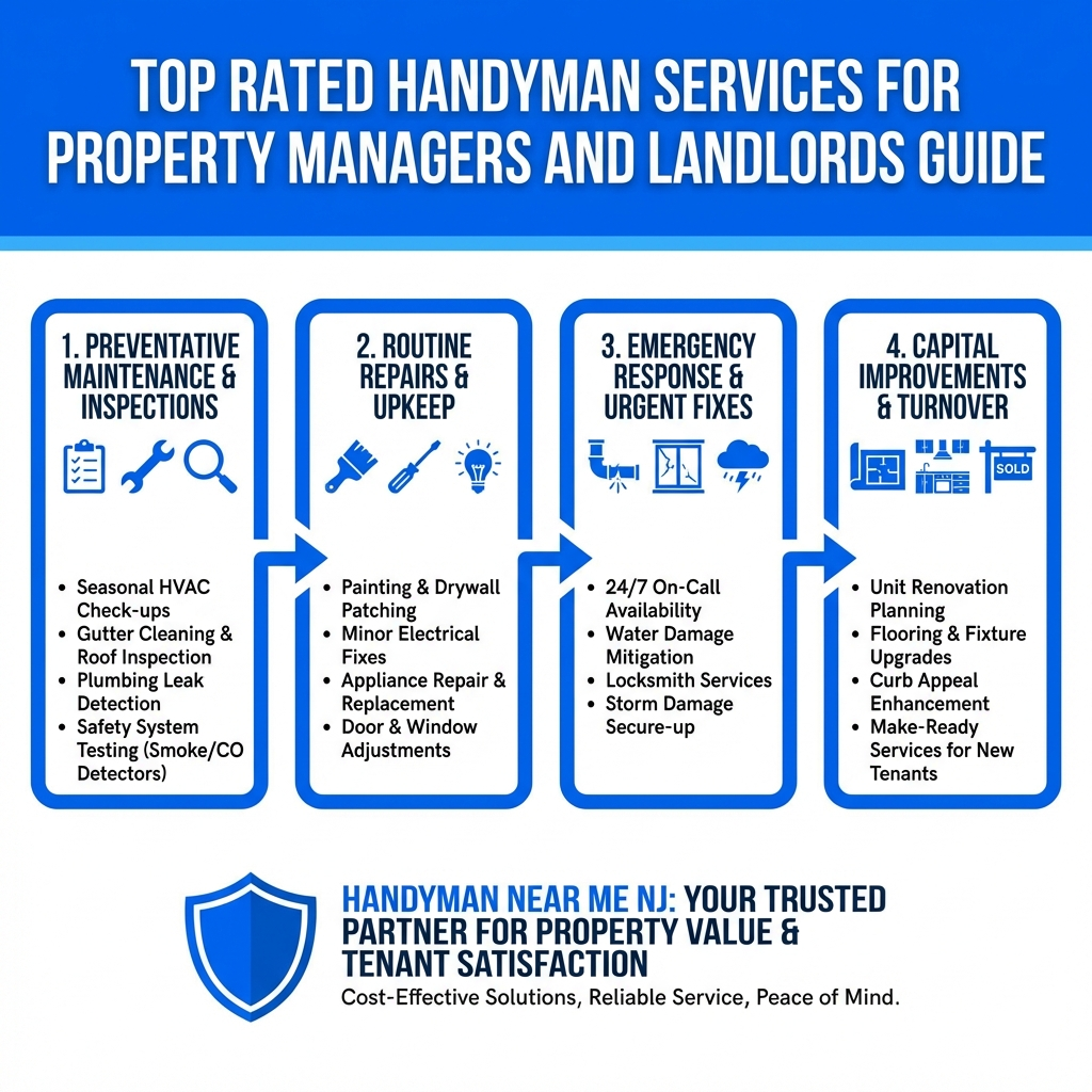 Top Rated Handyman Services for Property Managers and Landlords Infographic