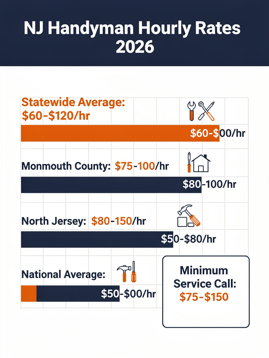 How Much Does a Handyman Cost Per Hour in NJ 2026 Infographic